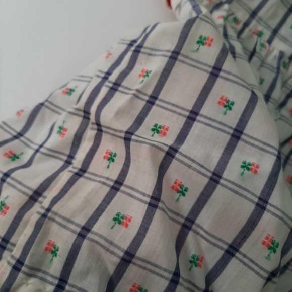 Vtg Blue Embroidered RW&B Picnic Plaid Dress Summer Playsuit w Matching Hat - Picture 8 of 10